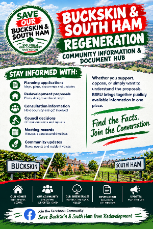 Buckskin & South Ham redevelopment awareness leaflet